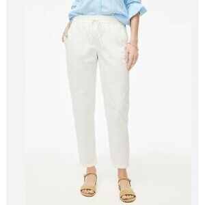 J. CREW FACTORY Linen-cotton blend drawstring pants White 16P NWT